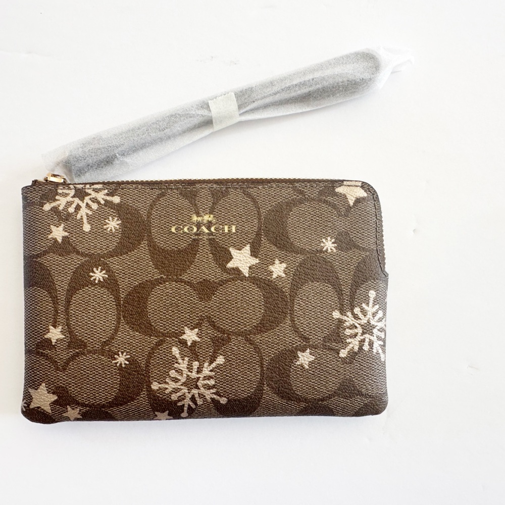 Brown Coach wristlet - NWT